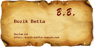 Bozik Betta névjegykártya